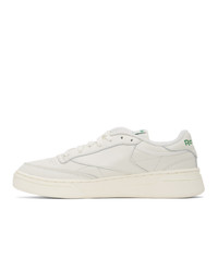 Reebok Classics Off White And Green Club C Stacked Sneakers