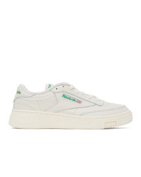 Reebok Classics Off White And Green Club C Stacked Sneakers