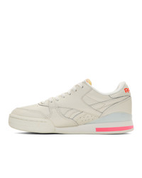 Reebok Classics Off White And Pink Phase 1 Pro Sneakers