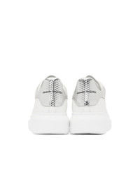 Alexander McQueen Off White And Silver Hammered Oversized Sneaker