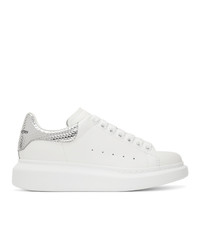 Alexander McQueen Off White And Silver Hammered Oversized Sneaker