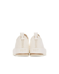 Feit Off White Hand Sewn Low Sneakers