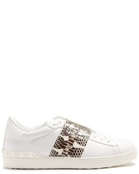 Valentino Open Low Top Watersnake And Leather Trainers