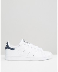 adidas Originals Unisex White And Navy Stan Smith Sneakers