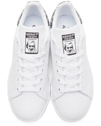 adidas Originals White And Black Stan Smith Sneakers