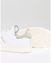 adidas Originals White And Gray Stan Smith Sneakers