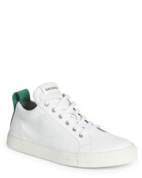 Balmain Perforated Leather Low Top Sneakers