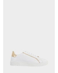 Versace Piped Low Top Leather Sneakers