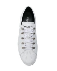 Balmain Quilted Lace Up Sneakers