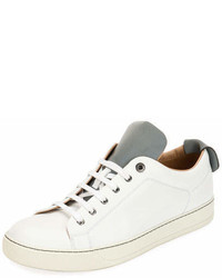 Lanvin Reflective Two Tone Leather Low Top Sneaker