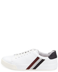 Moncler Remi Perforated Leather Tennis Sneaker White
