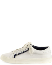Tory Sport Ruffle Leather Low Top Sneakers