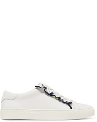 Tory Burch Ruffled Leather Sneakers White