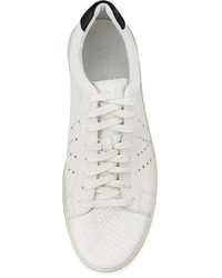 Vince Simon Textured Leather Low Top Sneaker White