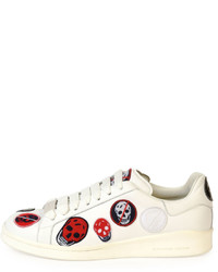 Alexander McQueen Skull Patch Leather Low Top Sneaker White