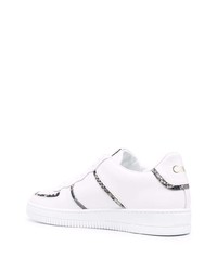 Roberto Cavalli Snake Print Trim Sneakers