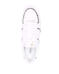 Roberto Cavalli Snake Print Trim Sneakers