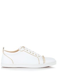 Christian Louboutin Sporty Henri Embellished Low Top Leather Trainers