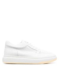MM6 MAISON MARGIELA Square Toe Leather Low Top Sneakers