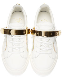 Giuseppe Zanotti Ssense White Gold Low Top London Sneakers