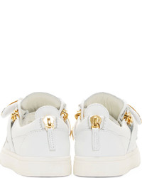 Giuseppe Zanotti Ssense White Leather Gold Low Top Birel Sneakers