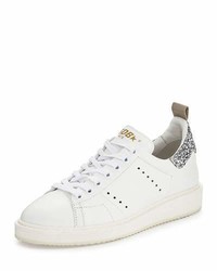 Golden Goose Starter Leather Low Top Sneakers Whitesilver
