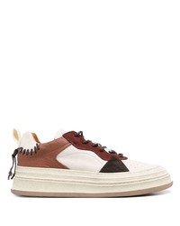 Buttero Stitched Leather Platform Sneakers