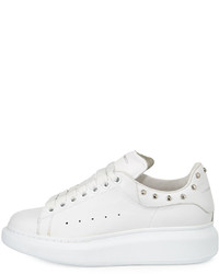 Alexander McQueen Studded Leather Low Top Sneaker White