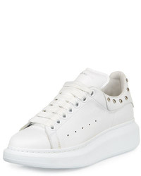 Alexander McQueen Studded Leather Low Top Sneaker White
