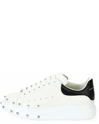 Alexander McQueen Studded Leather Low Top Sneaker Whiteblack