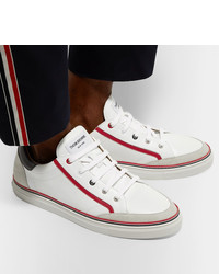 Thom Browne Suede Trimmed Leather Sneakers
