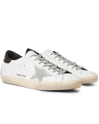 Golden Goose Superstar Distressed Leather And Suede Sneakers