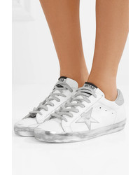 Golden Goose Deluxe Brand Superstar Glittered Distressed Leather Sneakers