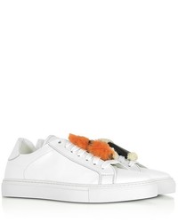 Joshua Sanders Sushi White Leather Low Top Sneakers