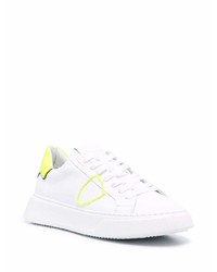 Philippe Model Paris Temple Broderie Low Top Leather Sneakers