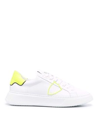 Philippe Model Paris Temple Broderie Low Top Leather Sneakers