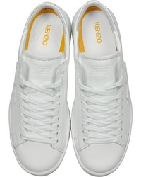 Kenzo Tennix White Leather Low Top Sneakers