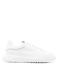 Emporio Armani Textured Leather Low Top Sneakers