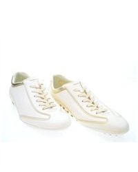 Tod's Owhens Gommini Laced Leather White Sneakers Sz 37 2ej0352