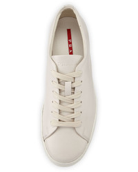 Prada Torro Leather Low Top Sneaker White