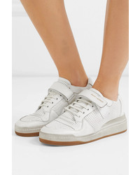 Saint Laurent Travis Distressed Perforated Leather Sneakers