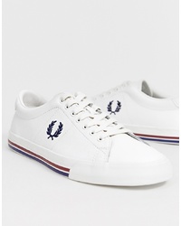 Fred Perry Underpsin Leather Trainers In Off White