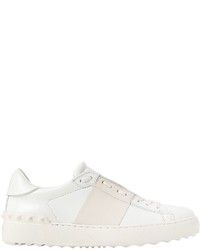 Valentino Open Leather Sneakers With Colored Band