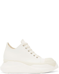 Rick Owens DRKSHDW White Abstract Low Sneakers