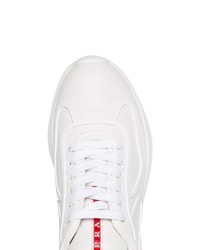 Prada White Americas Cup Leather Sneakers