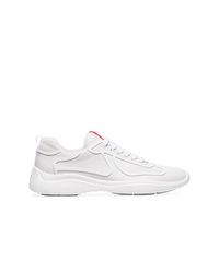 Prada White Americas Cup Leather Sneakers