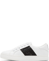 Marc Jacobs White And Black Empire Strass Sneakers