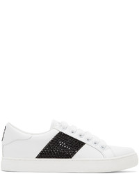 Marc Jacobs White And Black Empire Strass Sneakers