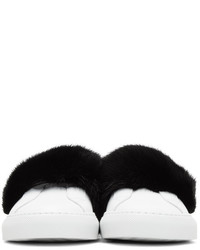 Givenchy White And Black Fur Urban Knots Sneakers