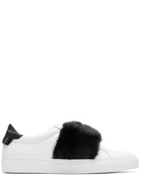 Givenchy White And Black Fur Urban Knots Sneakers